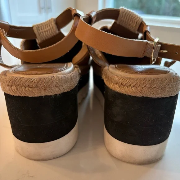 FREE PEOPLE Platform Espadrille Sandals Size 6 Leather Ankle Strap Boho Summer - Picture 6 of 10